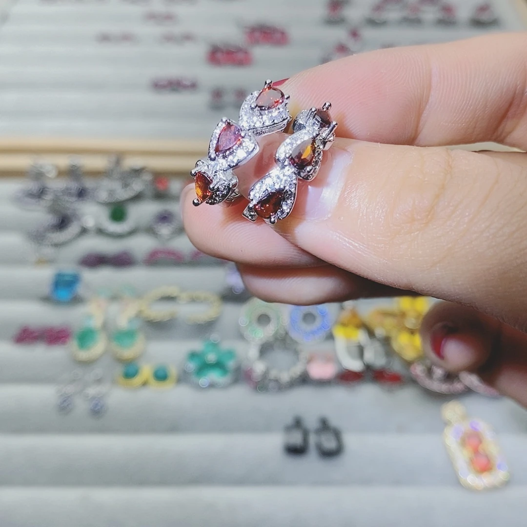 【闪购商品】托帕石耳饰银S925镶嵌