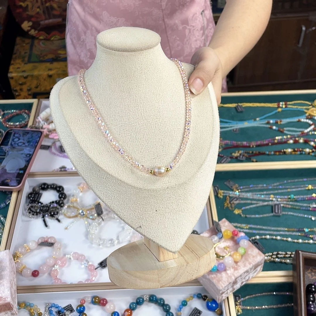 水晶手链银S925镀金镶嵌