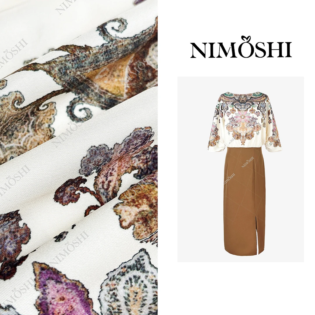 NIMOSHI【倩倩】夏季时尚高奢波西米亚设计收腰气质显瘦连衣裙Q1933