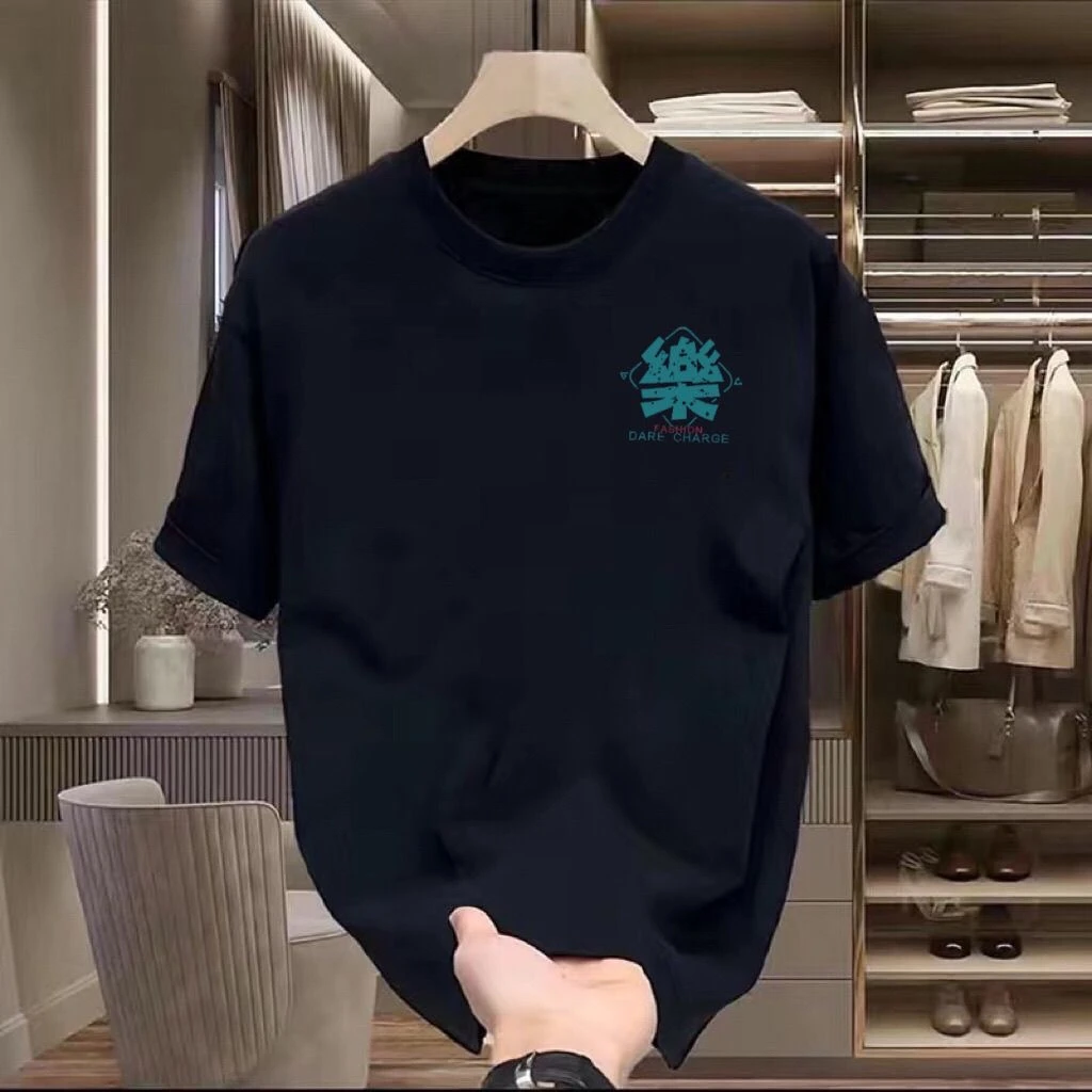 雅鹿男装纯棉t恤新款印花宽松纯棉半袖宽松衣服短袖t恤短袖男t恤