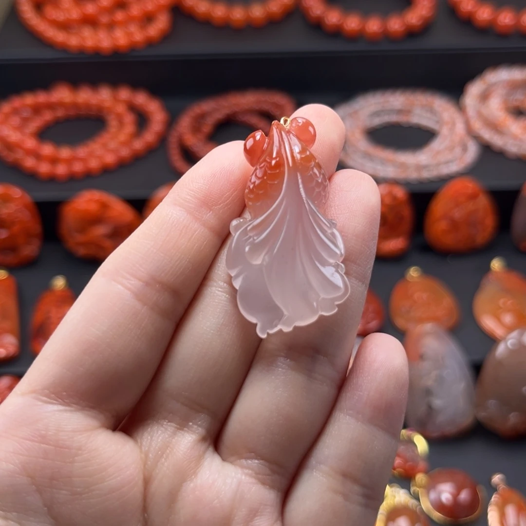 南红玛瑙南红18K金镶嵌