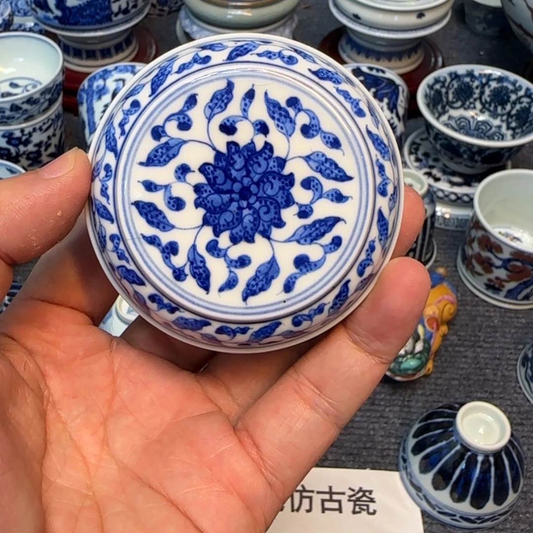 【闪购商品】瓷片缠枝莲盖置盖置