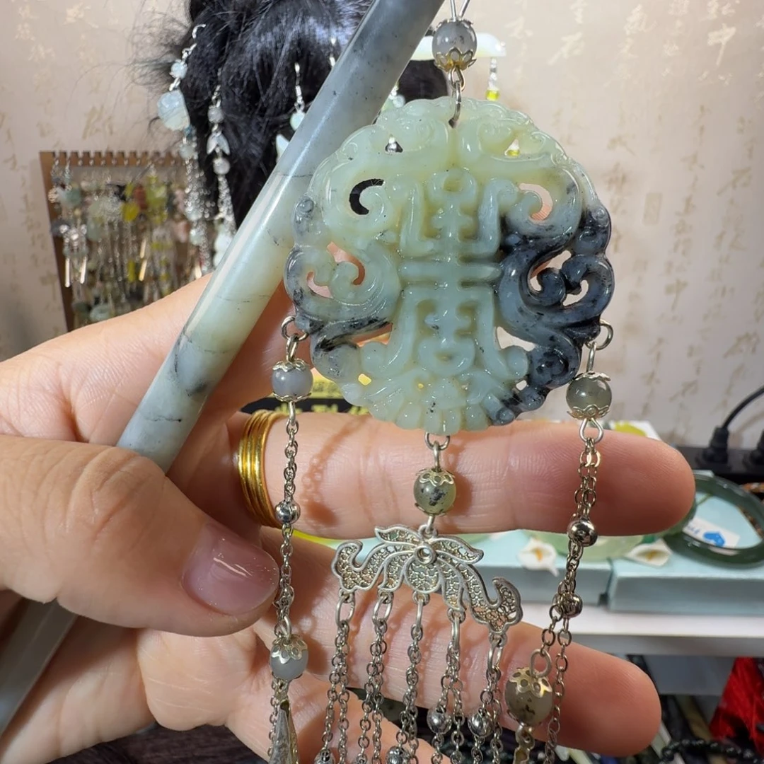 未镶嵌岫玉发簪福利款两个包邮
