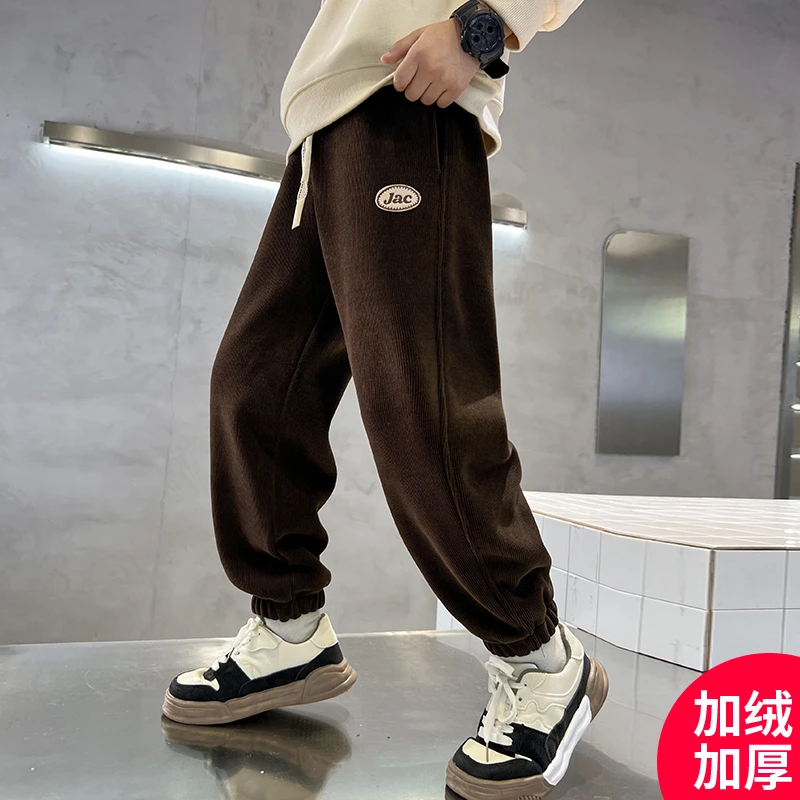 男童冬装裤子新款加绒加厚时髦中大儿童休闲裤C3229