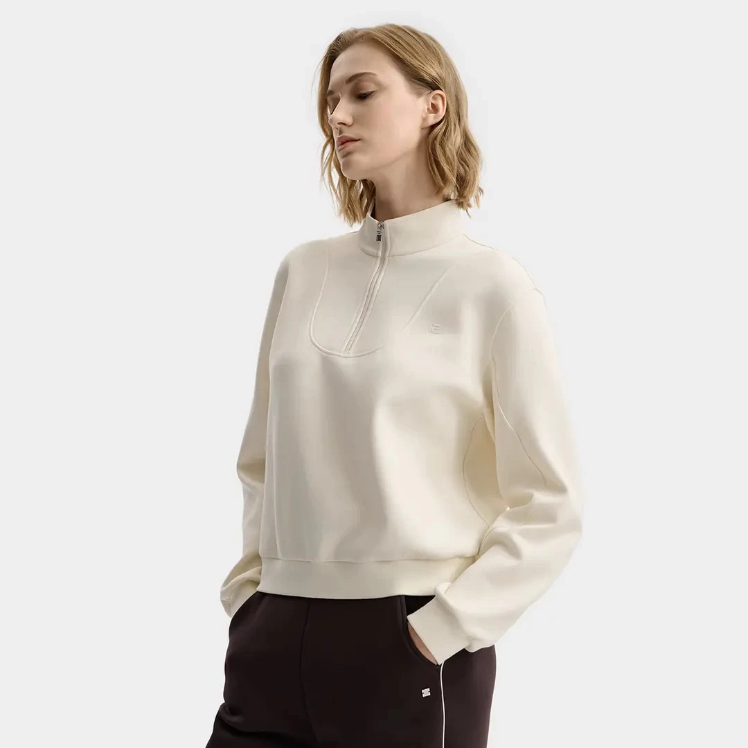 【简约百搭】斐乐女秋冬户外运动时尚休闲套头半高领卫衣F11W543201