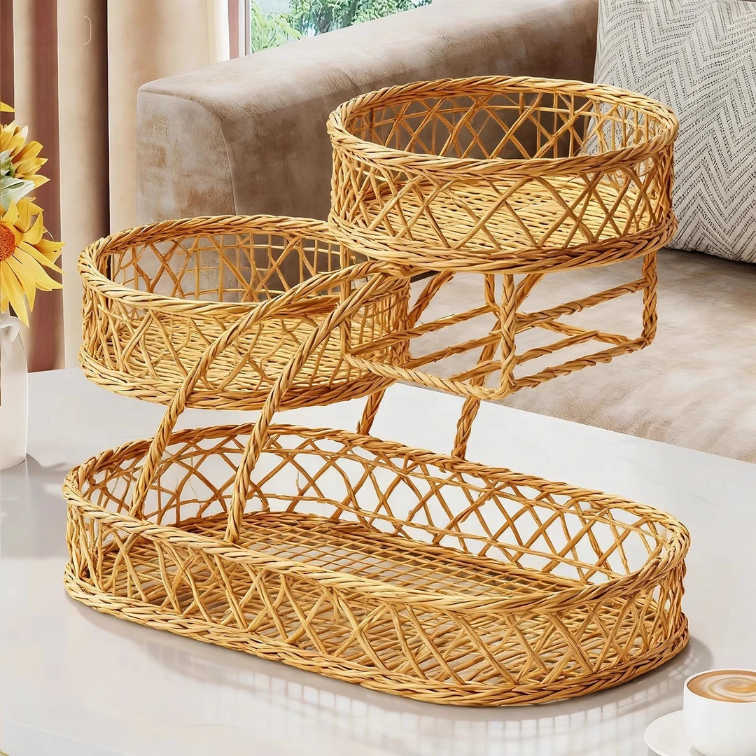 水果置物架桌面多功能零食点心置物架子家用台面多层水果篮放置架