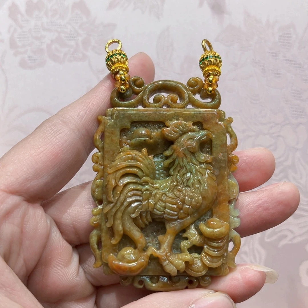 翡翠合金吊坠(赠链)国风