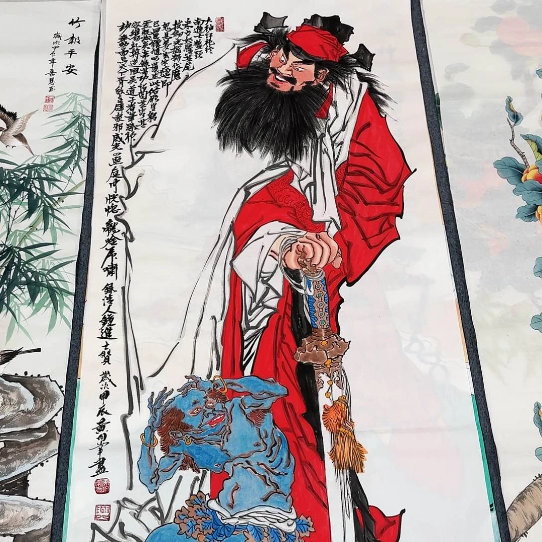 国画尺寸70X138手绘作品