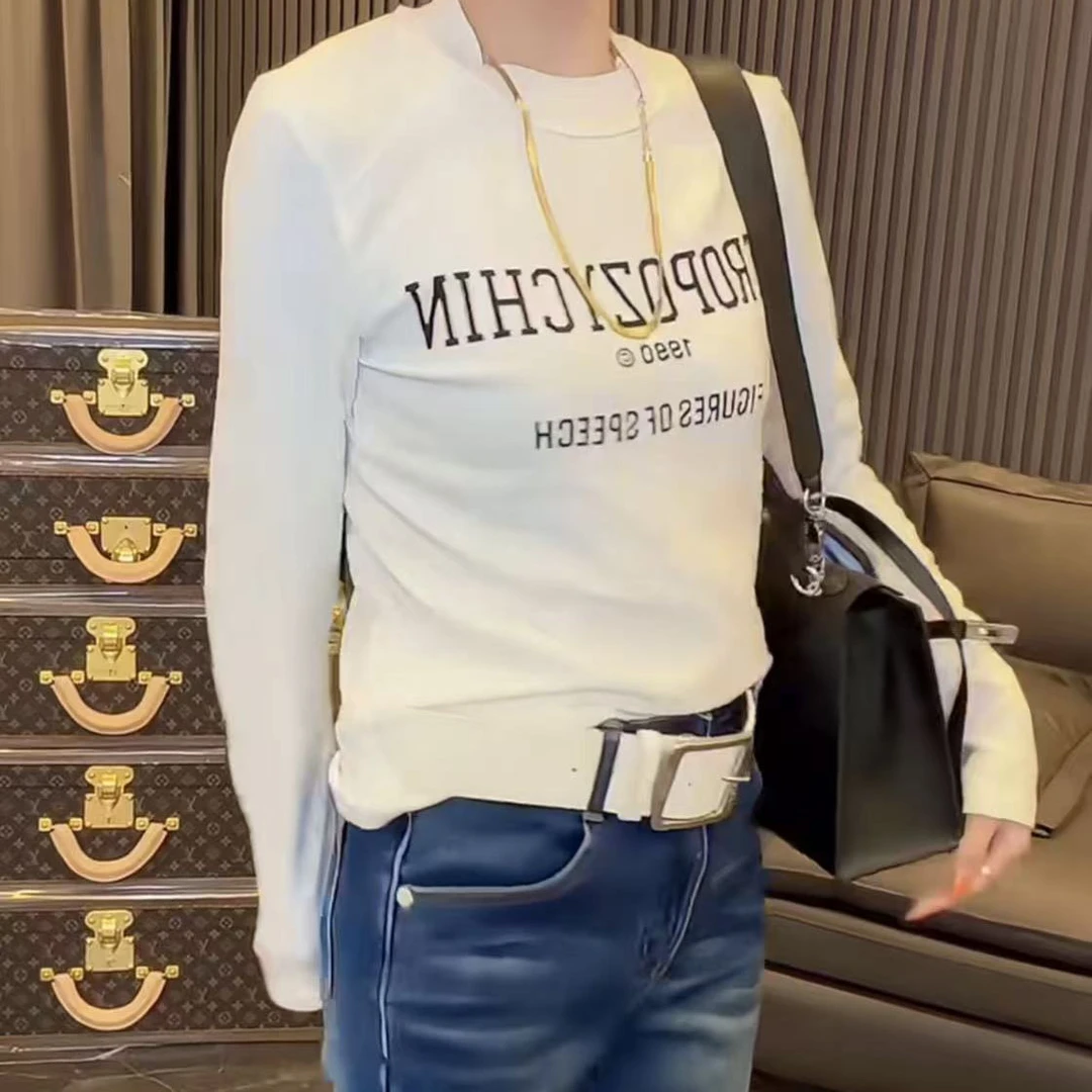 欧洲站2025秋季新款欧货时尚气质女装休闲显瘦圆领长袖T恤上衣潮