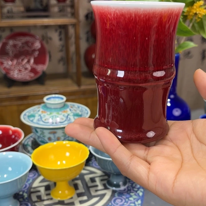 景德镇陶瓷浅行窑大竹节杯^_^