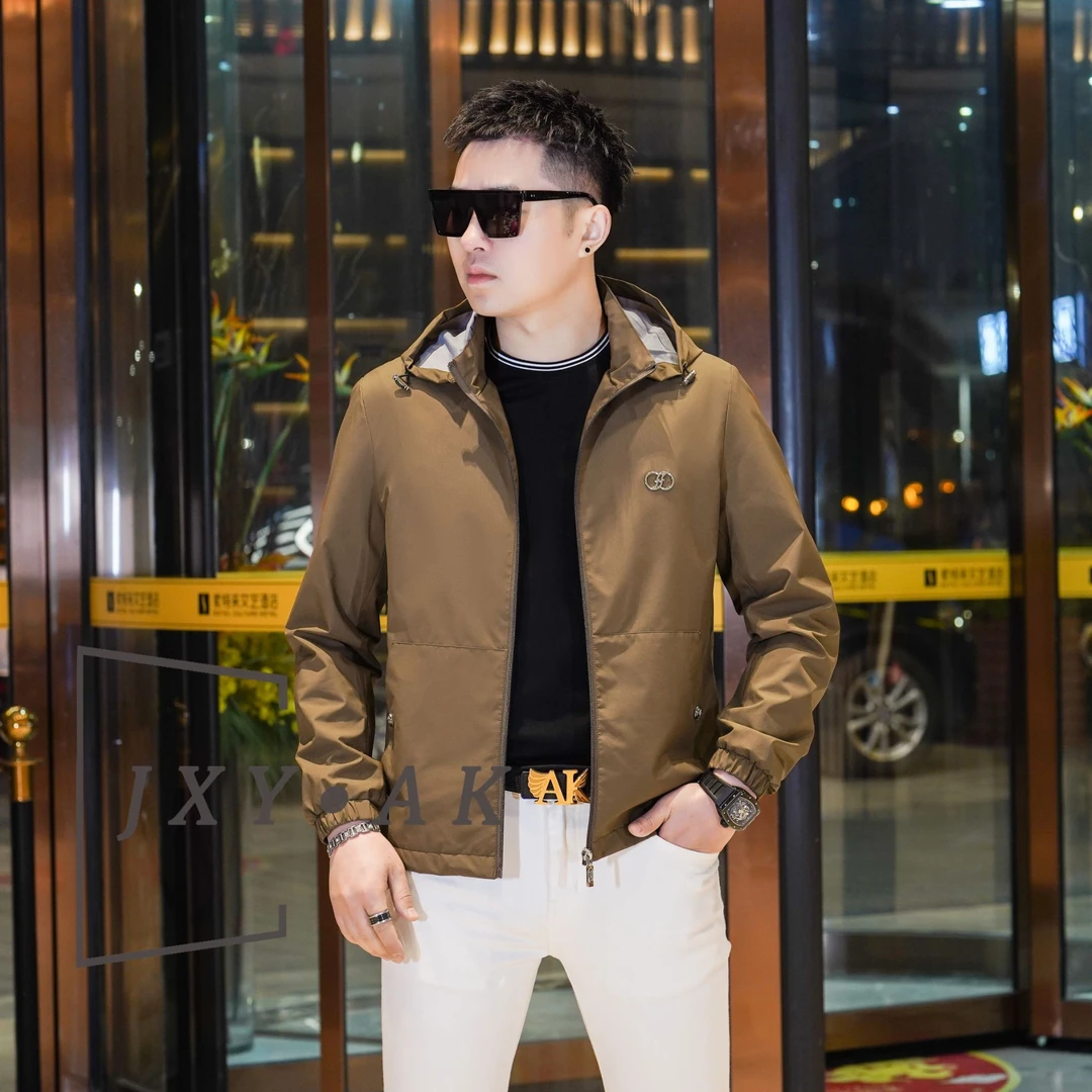 AK 2025新款夹克外套男春秋薄款行政户外休闲纯色夹克外套男款