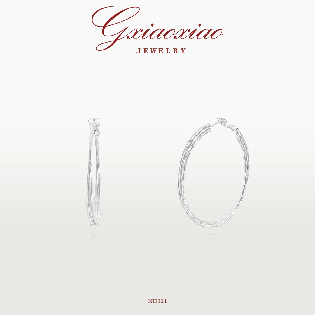 G XIAOXIAO 镀K金 时尚高级气质百搭扭纹素款C圈耳环 NH321