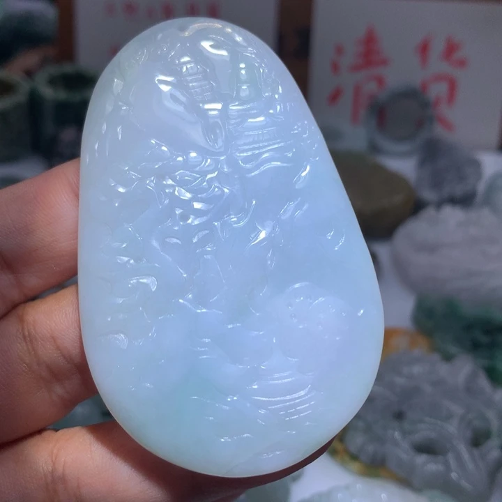 翡翠未镶嵌颈饰保真天然A货翡翠