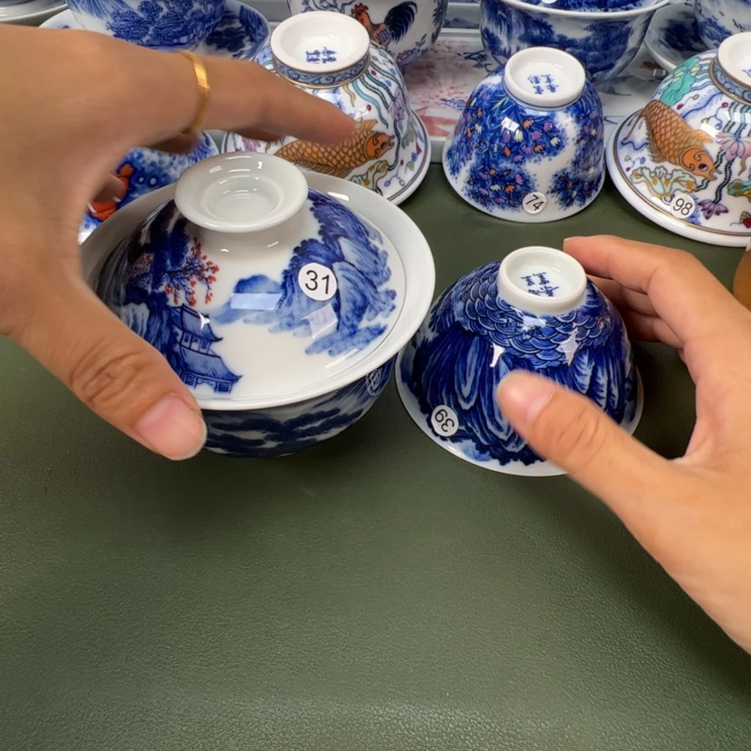 想***.景德镇纯手工纯手绘茶具木木31 39