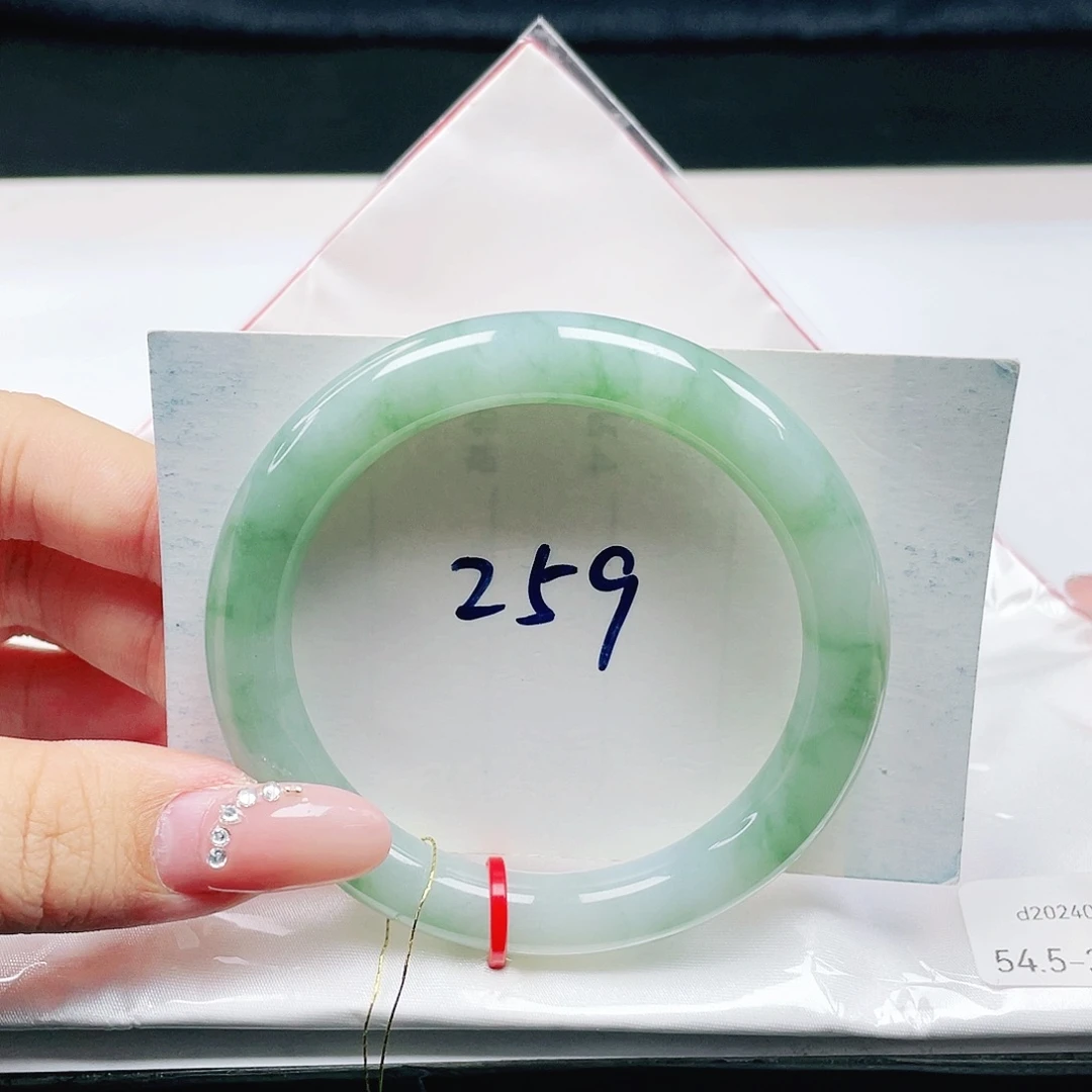 翡翠未镶嵌手镯 圆条54+