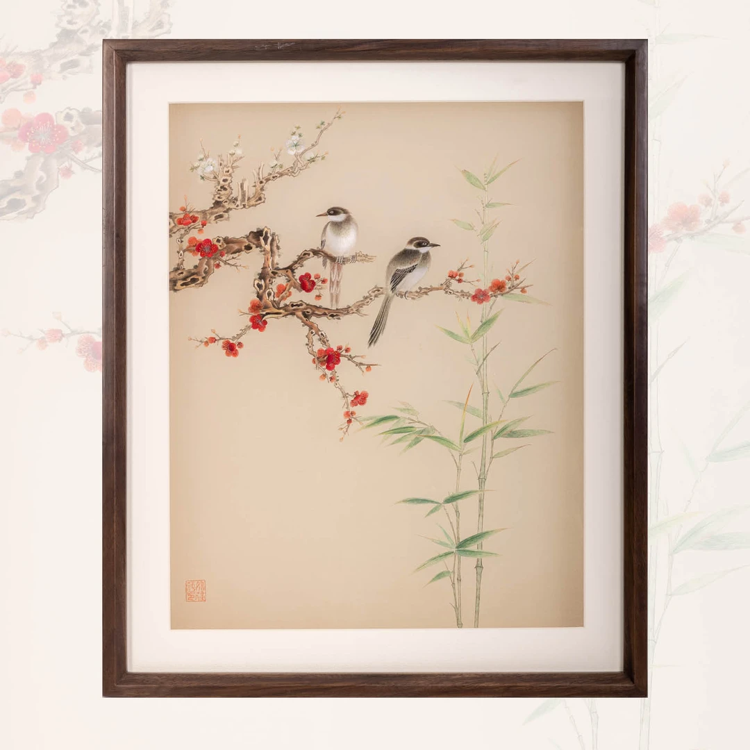 《暗香送福》单面绣挂件 手工苏绣 非遗传承