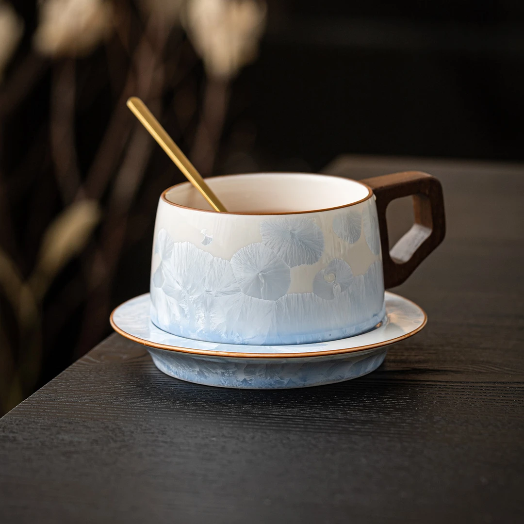 结晶釉咖啡杯套装陶瓷高档精致拿铁杯个人专用办公室下午茶可定制
