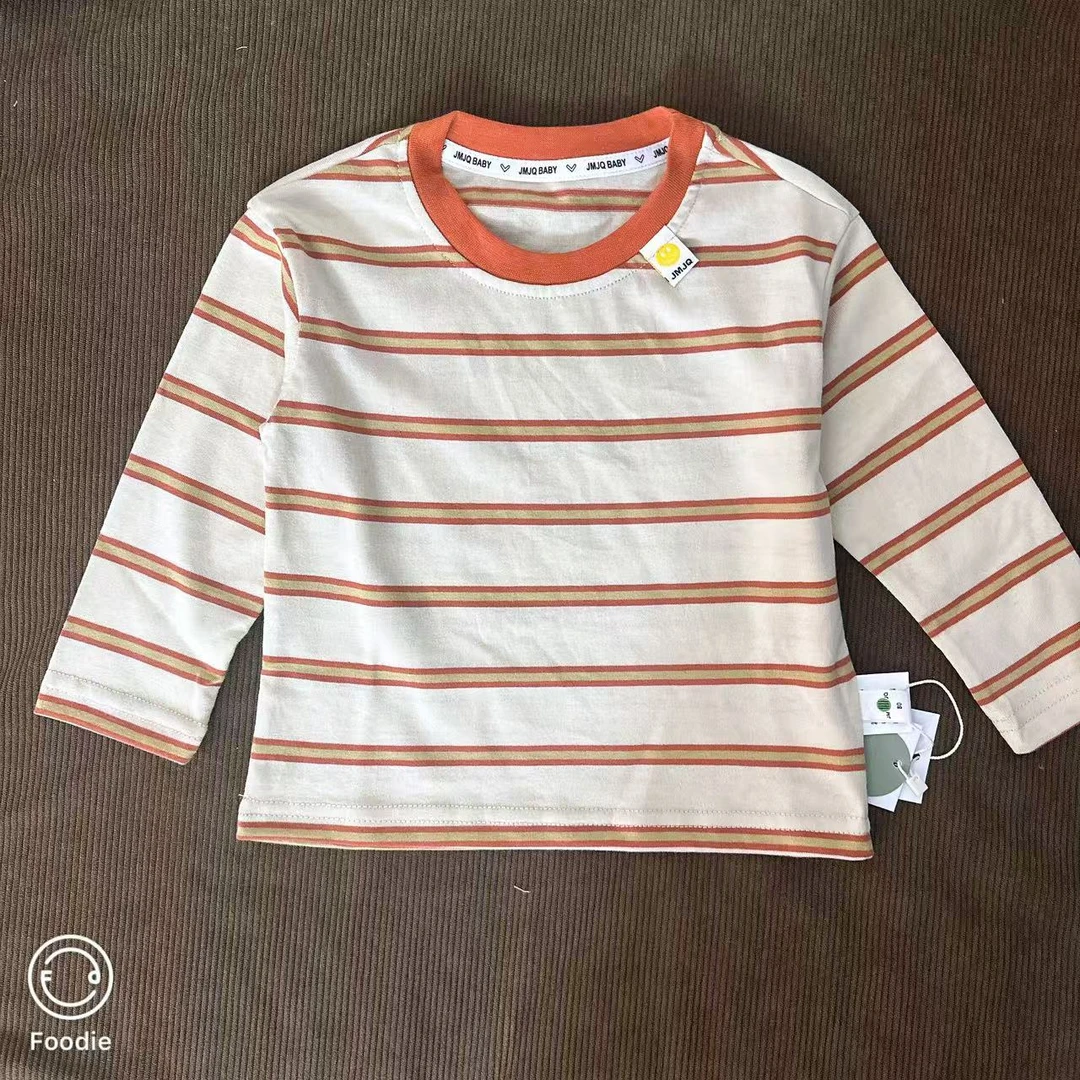 【JMJQ 201533】春秋中小童流行色织条纹长袖打底衫