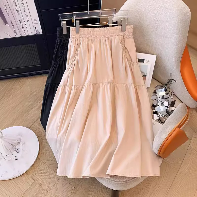 130/300斤大码女装胖韩版宽松显瘦松紧腰字休闲半身裙