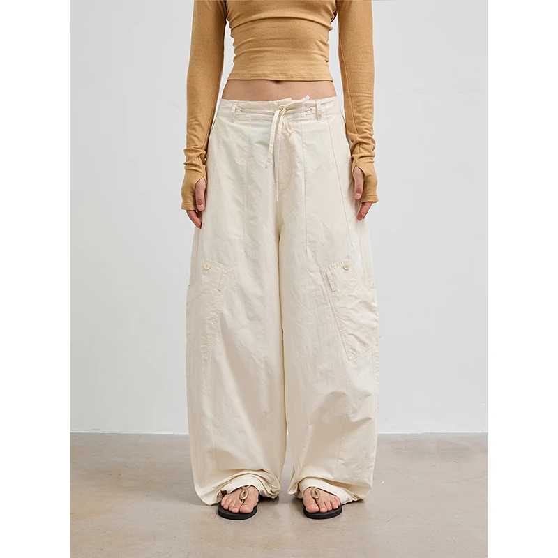 TDDP“修容裤”弯刀裤休闲长裤女夏季设计感宽松显瘦设计感长裤子