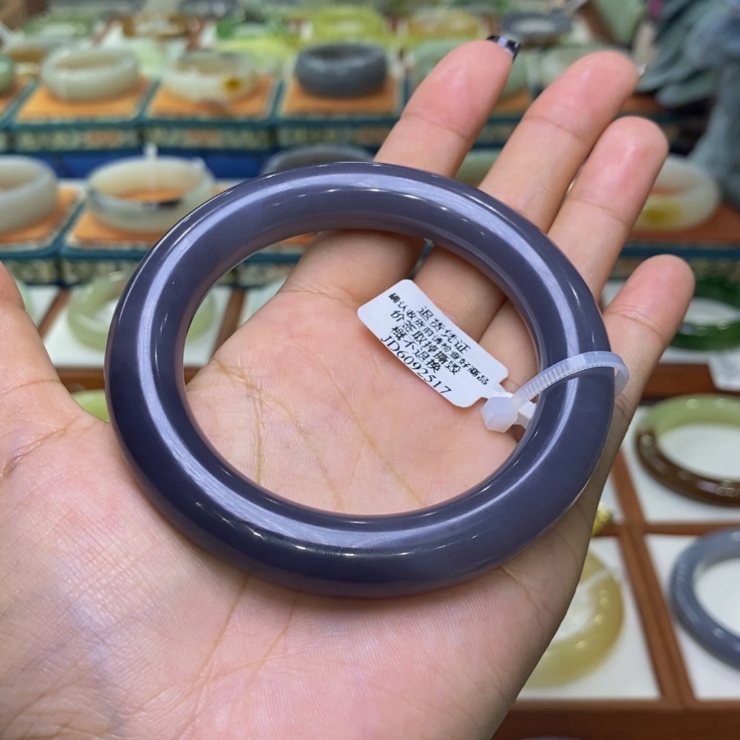 和田玉未镶嵌手镯和田玉帝王紫5758