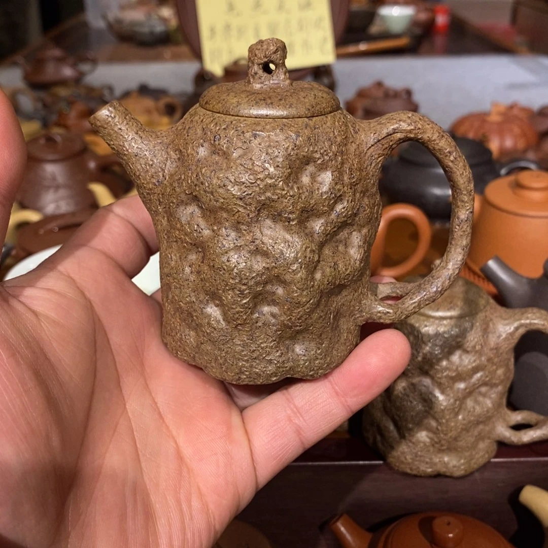 紫砂茶壶沉****。段泥柴烧窑变供春150cc