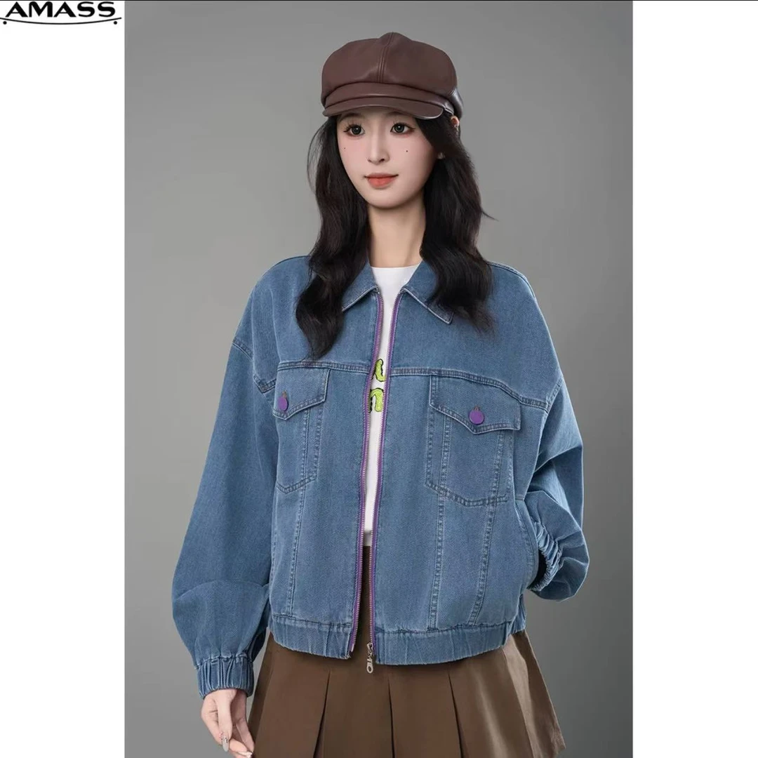 AMASS/阿玛施早春丹宁风时尚减龄休闲短款牛仔外套上衣540010女款