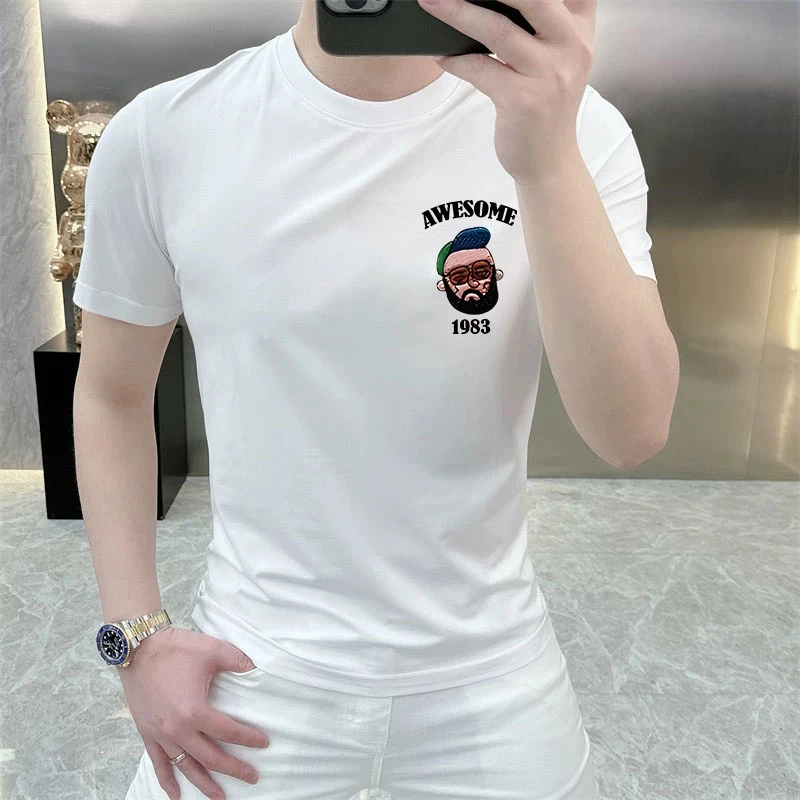 2025美式潮牌重磅纯棉老头印花痞帅新款爆款短袖T恤百搭圆领体恤