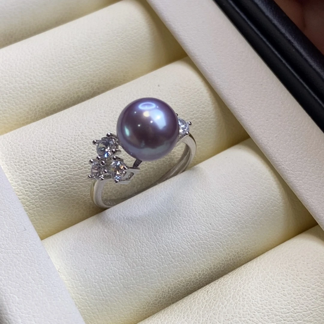 戒指淡水珍珠银S925镶嵌特价微瑕