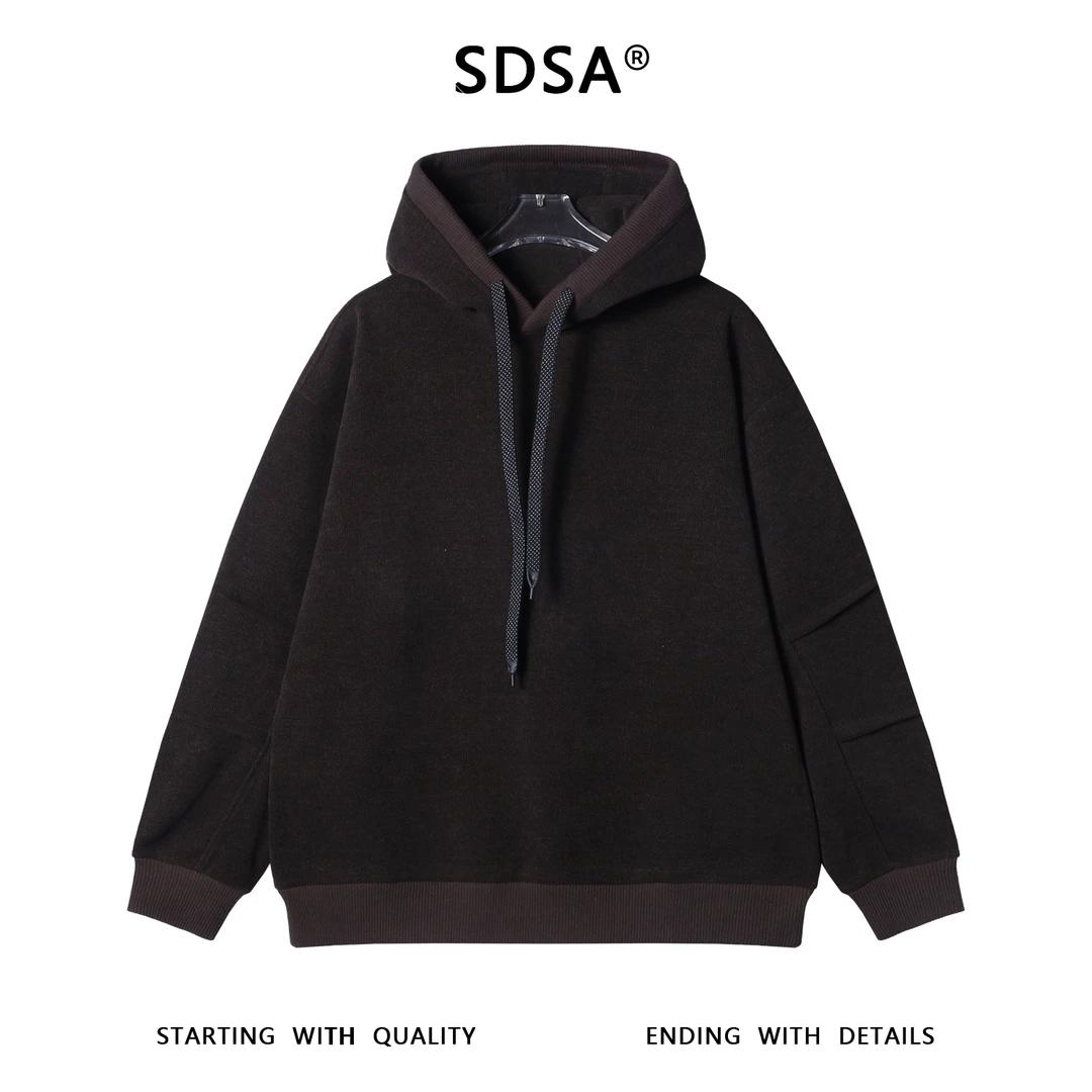 SDSA男士秋冬新款痞帅男装美式复古抽绳连帽卫衣百搭时尚套头上衣