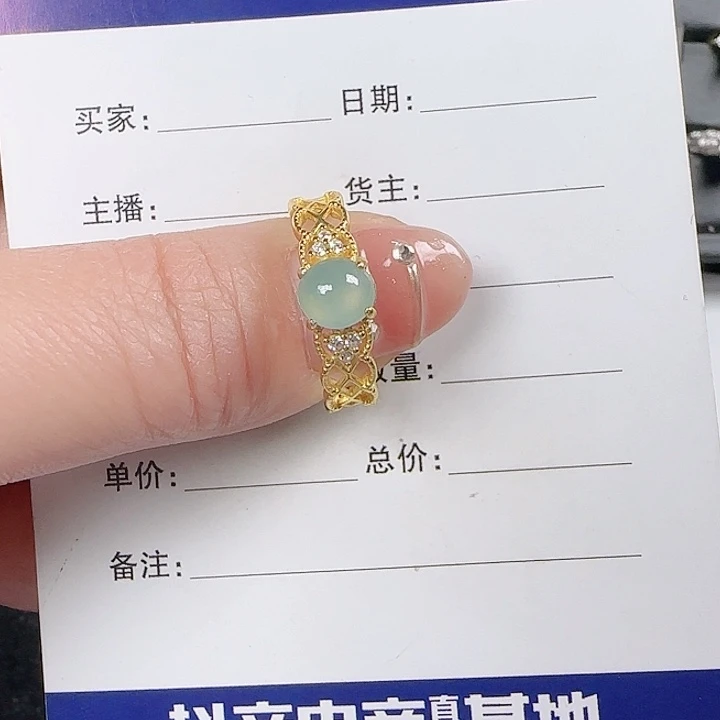 翡翠戒指银S925镶嵌缅甸a货翡翠戒指s925银镶