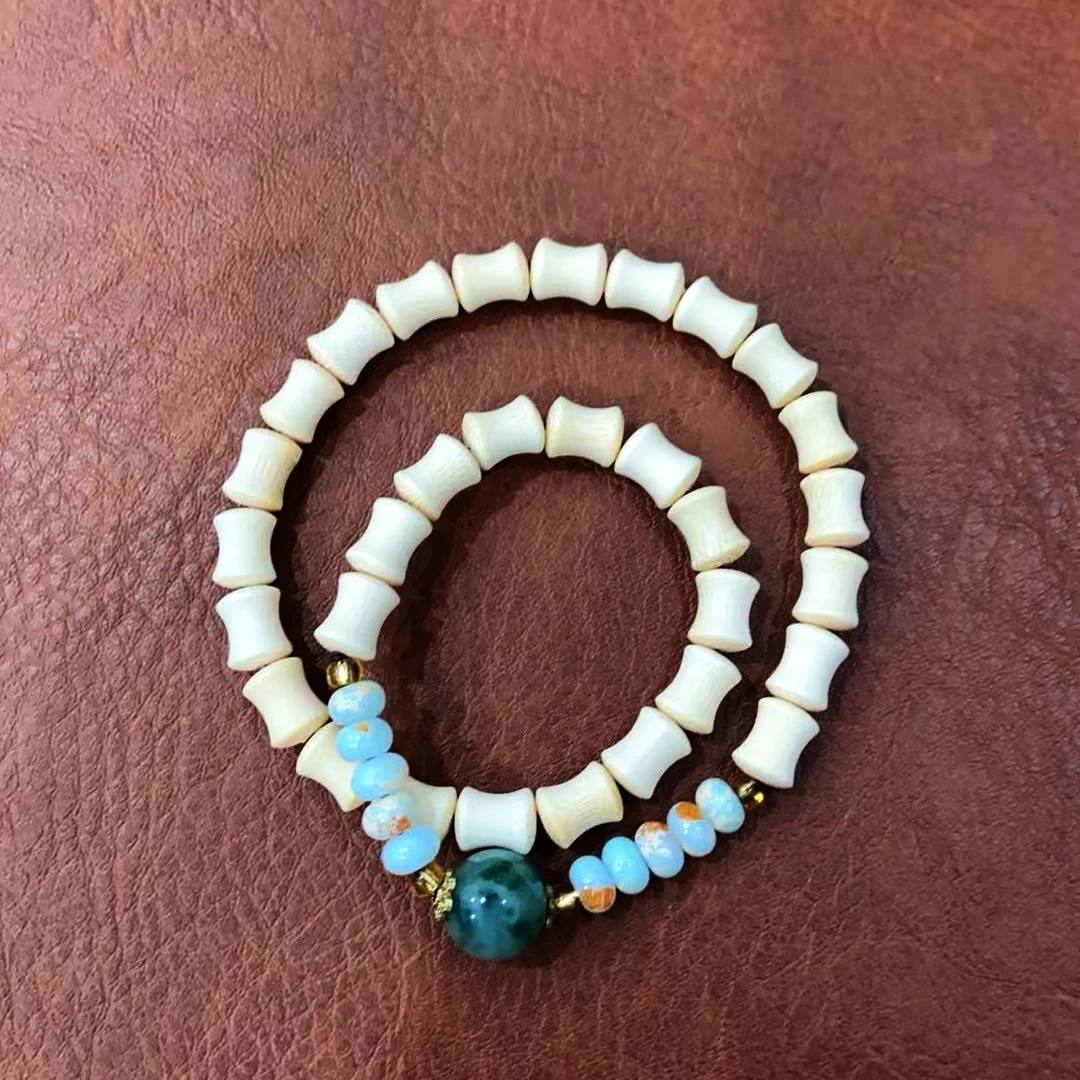 A5001-金丝楠竹节双圈无礼盒精品手串配饰