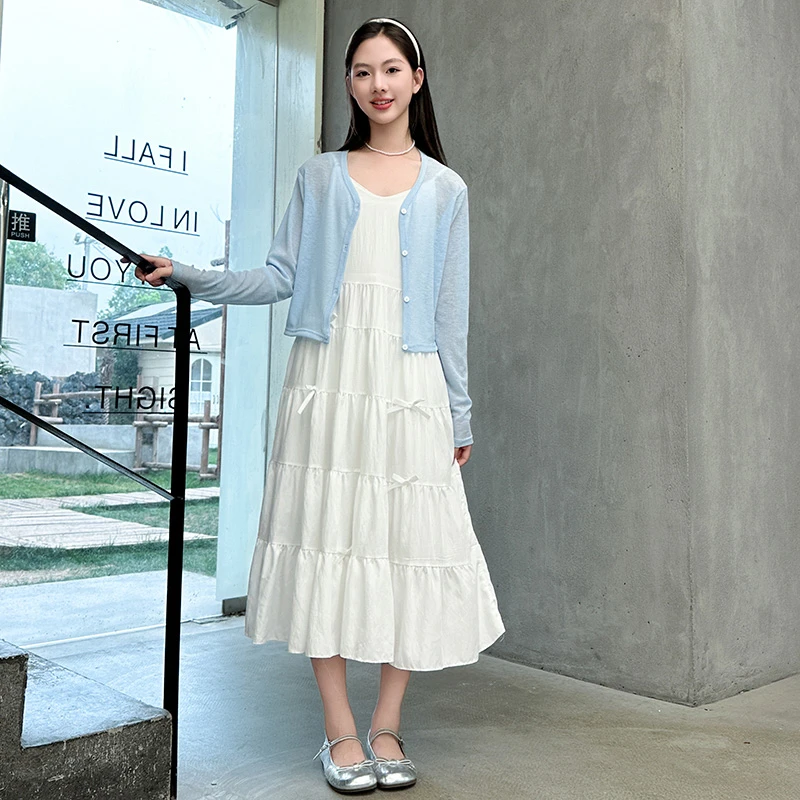 女童夏季连衣裙2025新款儿童夏装12女大童长裙子初中生青少年15岁
