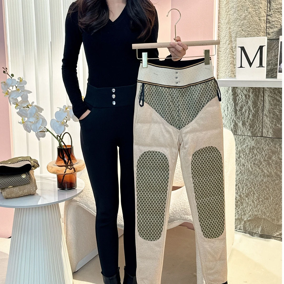 24黑金鹅绒小黑裤护膝保暖显瘦高腰外穿加绒秋冬冬季时尚紧身弹力