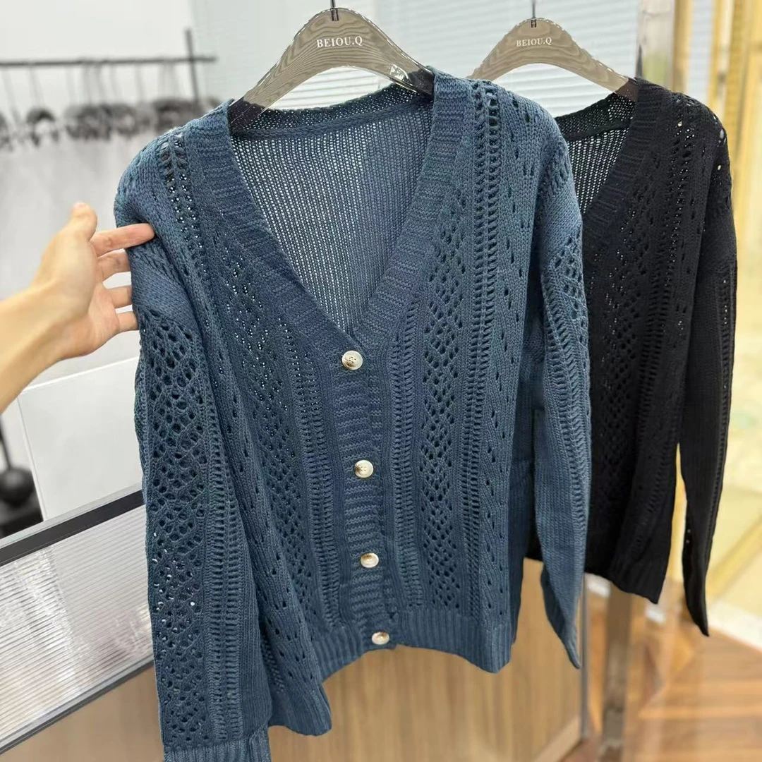 春秋两色轻薄针织开衫