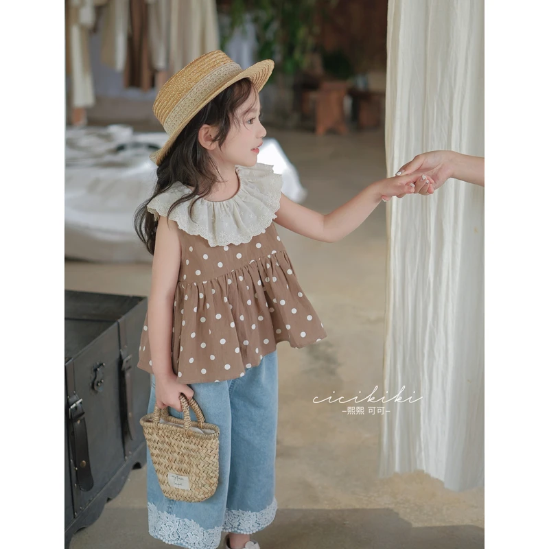 现货【珍妮】女童夏款韩版儿童无袖时尚休闲背心熙熙可可BX2453