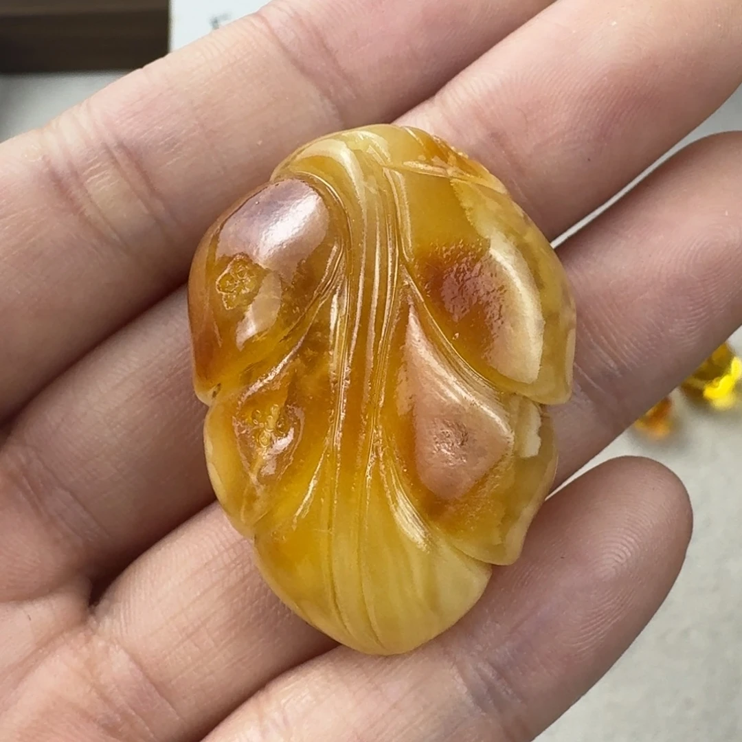 蜜蜡未镶嵌珠宝奇石全品吊坠孔 38.5×28.7×11.7mm