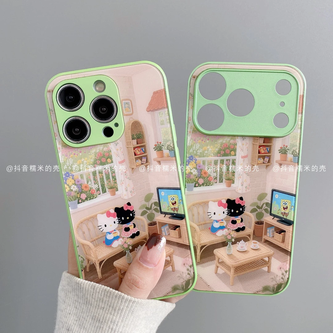 金属玻璃适用iphone17promax苹果16手机壳15/14/13/12/11华为凯蒂