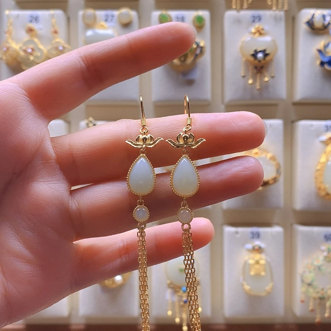 和田玉颈饰银S925镶嵌