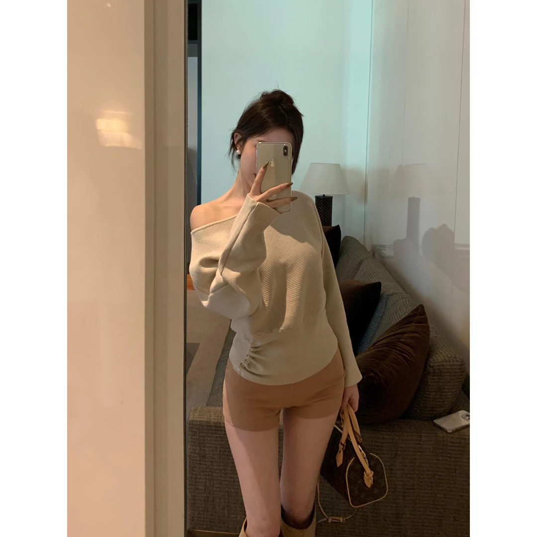 针织衫女秋冬高级感慵懒软糯毛衣收腰显瘦内搭打底上衣女秋