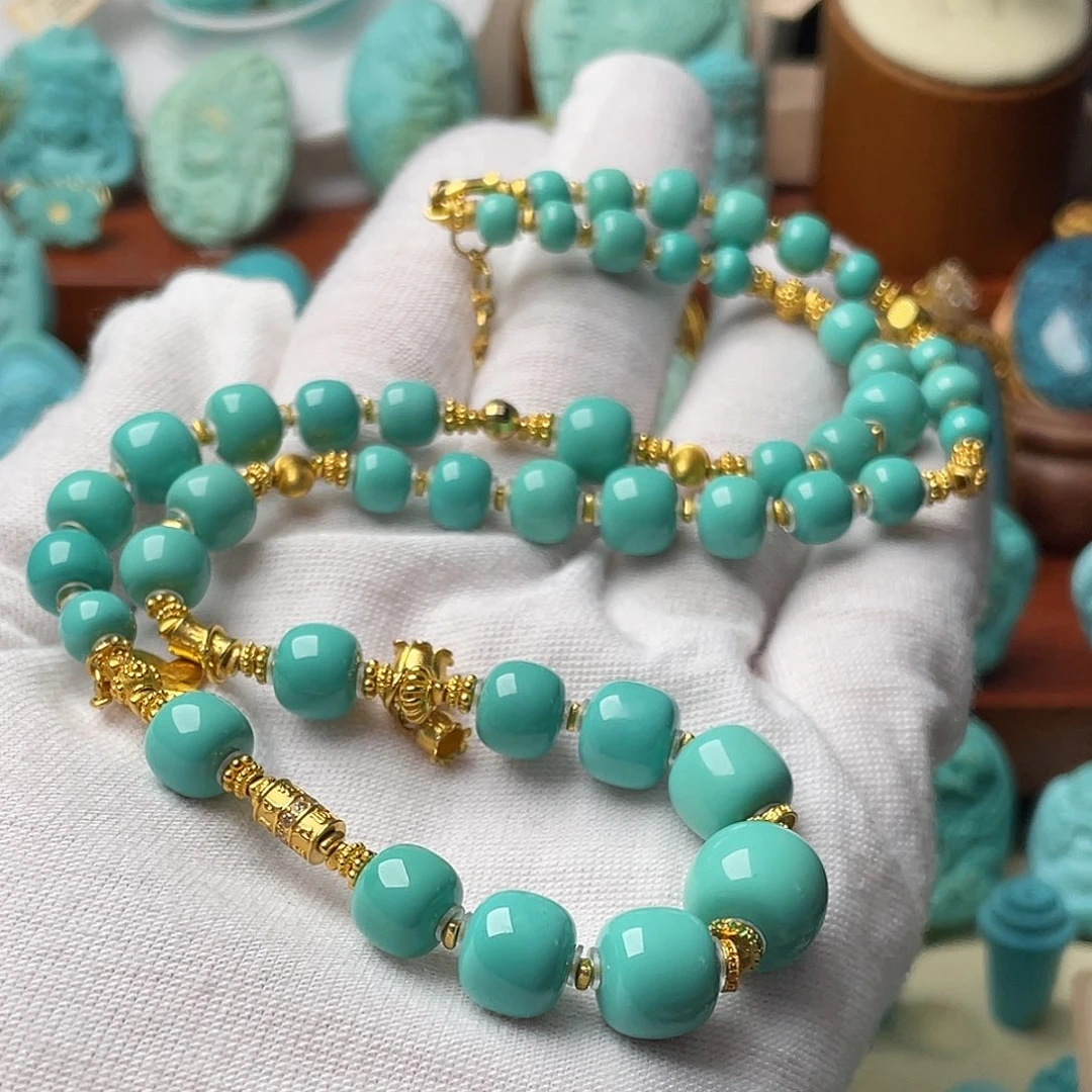 绿松石珠宝奇石18K金镶嵌