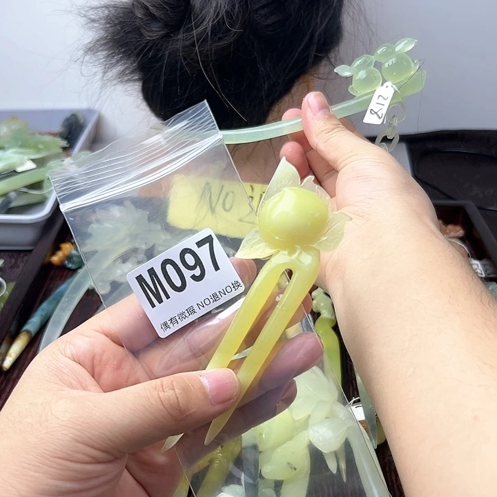蛇纹石玉发饰合金?****?