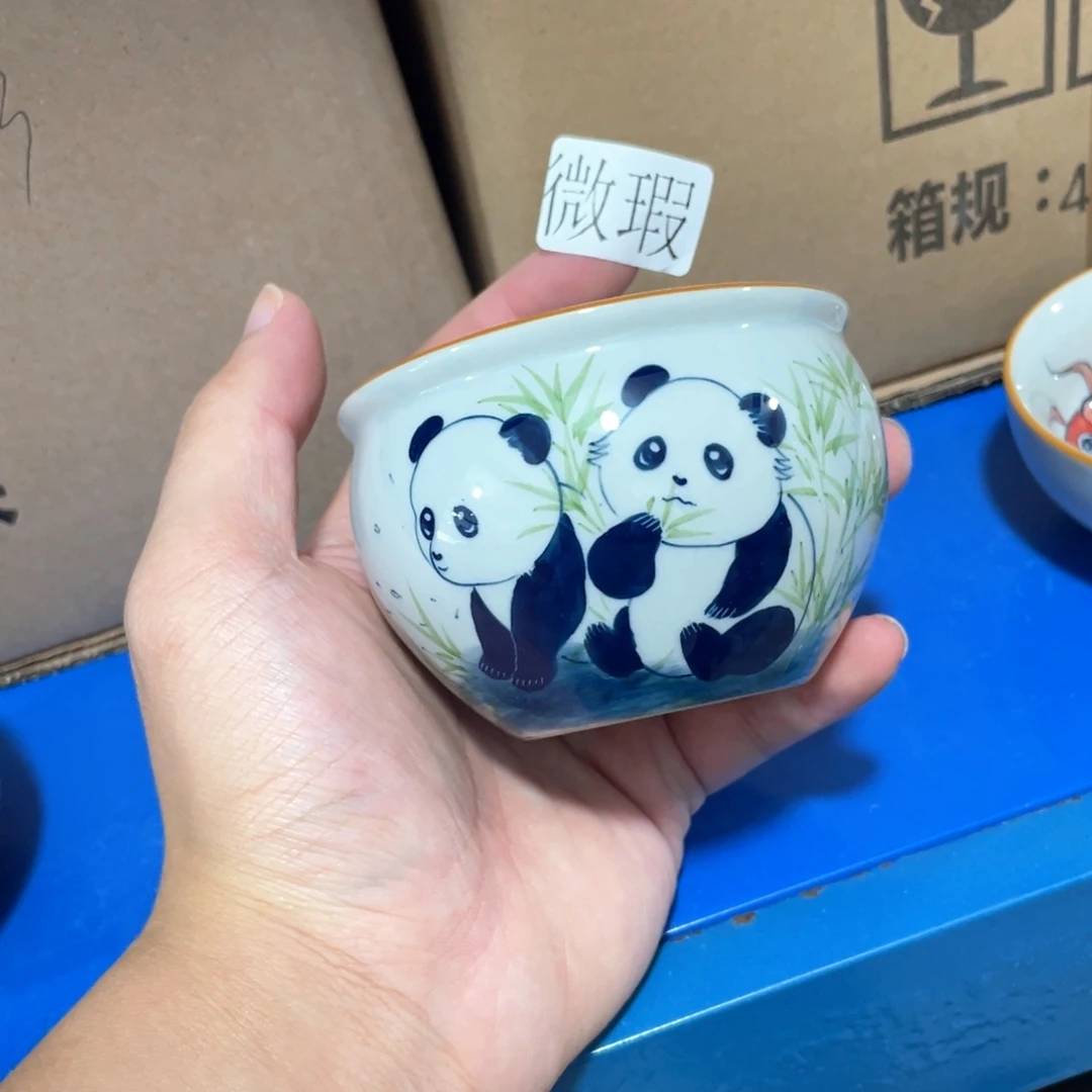 釉下手绘茶具微瑕