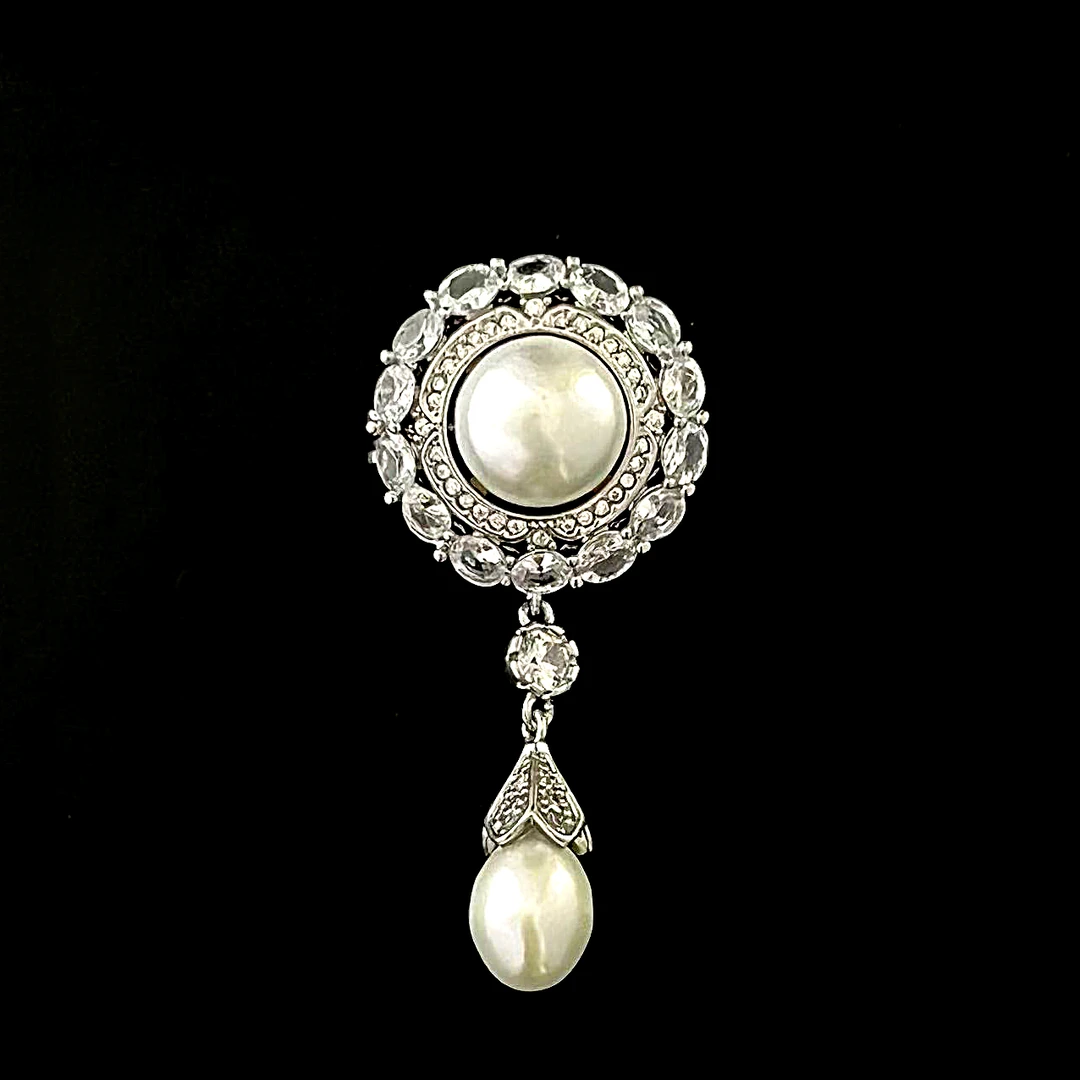 铜合金仿珍珠胸针 xz4721浪漫主义 银