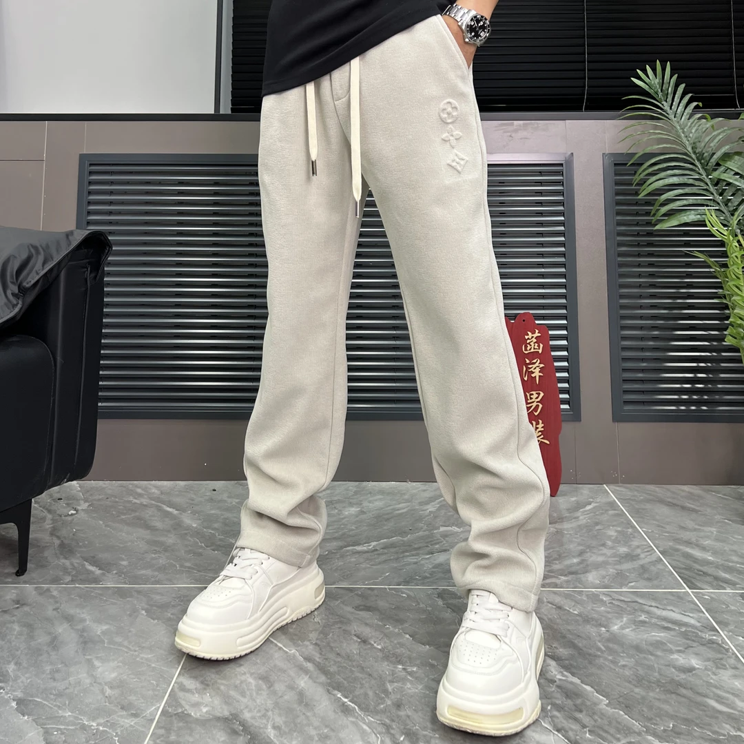 高级感卫裤中腰秋季免烫直筒裤时尚休闲裤男25662
