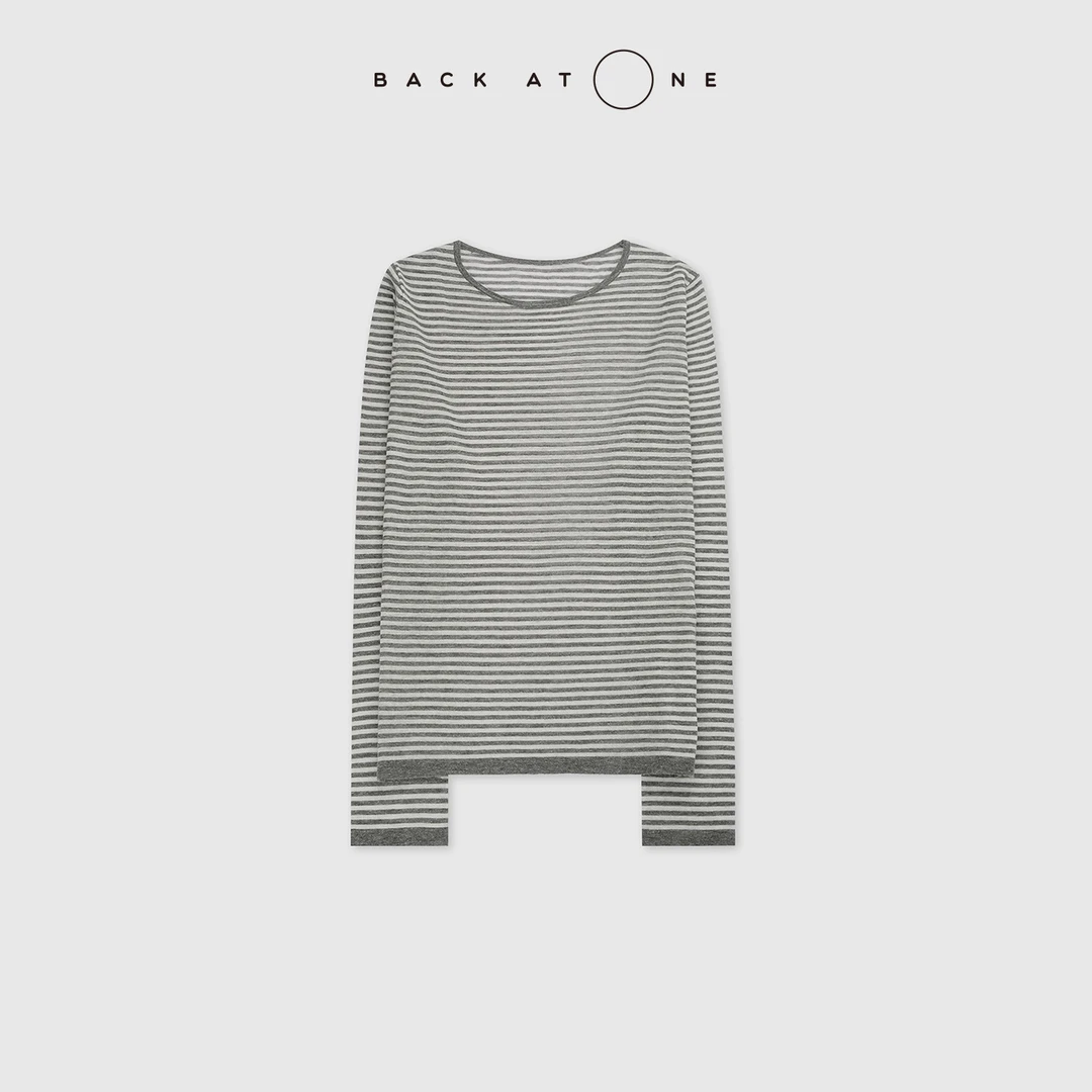 BACKATONE“ 知音 ” 羊毛羊绒保暖耐磨条纹针织衫 BFF-1AB433H-K