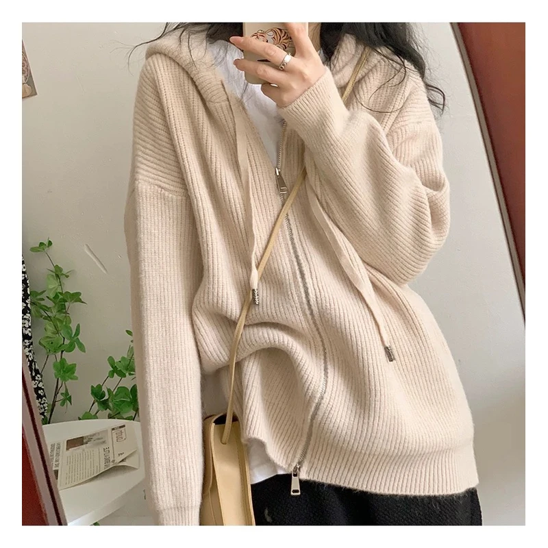 B10-连帽针织开衫外套