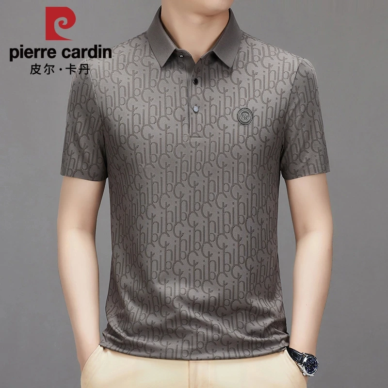 皮尔卡丹商务男士冰丝短袖t恤翻领设计休闲时尚polo衫半袖爸爸装
