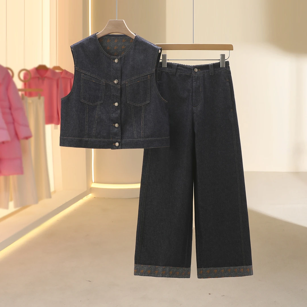 【芙】复古港风好看百搭牛仔套装2025秋季新款今年流行女装