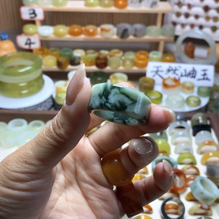刚***好未镶嵌岫玉戒指岫玉精品指环内径 21.4